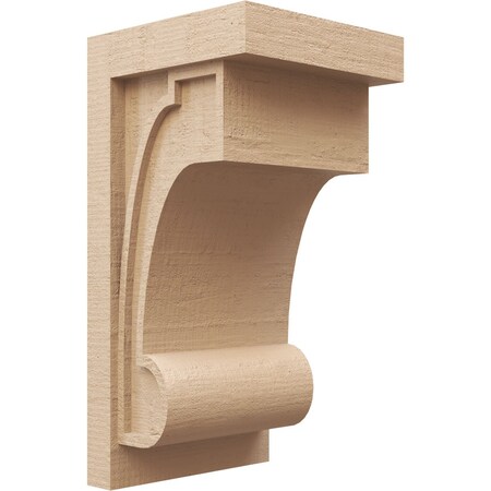 Ekena Millwork 12"W x 12"D x 24"H Wide Alma Rough Cedar Woodgrain TimberThane Corbel, Primed Tan CORUR12X12X24ALMRCPR